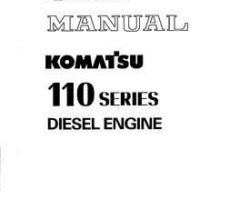 Komatsu Engines Model 6D110-1 Shop Service Repair Manual - S/N ALL