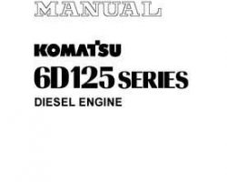 Komatsu Engines Model 6D125-1 Shop Service Repair Manual