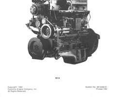Komatsu Engines Model Nta-14 Shop Service Repair Manual - S/N ALL