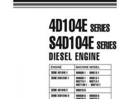 Komatsu Engines Model S4D104E-1 Shop Service Repair Manual - S/N 101284-UP