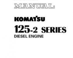 Komatsu Engines Model S6D125-2 Shop Service Repair Manual