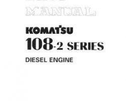 Komatsu Engines Model Sa6D108-2 Shop Service Repair Manual