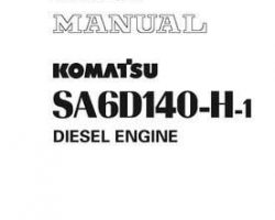 Komatsu Engines Model Sa6D140-H-1 Shop Service Repair Manual