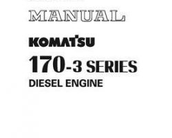 Komatsu Engines Model Sa6D170E-3 Shop Service Repair Manual - S/N ALL