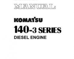 Komatsu Engines Model Sda6D140E-3 Shop Service Repair Manual - S/N 1001-UP