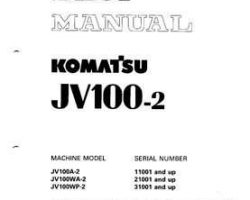 Komatsu Excavators Crawler Model Jv100A-2 Shop Service Repair Manual - S/N 11001-UP