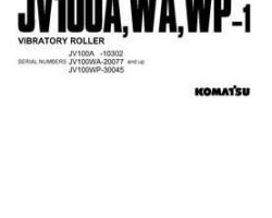 Komatsu Excavators Crawler Model Jv100Wa-1 Owner Operator Maintenance Manual - S/N 20077-UP