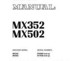 Komatsu Excavators Crawler Model Mx352 Shop Service Repair Manual - S/N 6089-UP