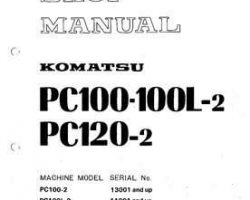 Komatsu Excavators Crawler Model Pc100-2 Shop Service Repair Manual - S/N 13001-UP