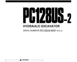 Komatsu Excavators Crawler Model Pc128Us-2 Owner Operator Maintenance Manual - S/N 6457-7730