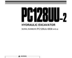 Komatsu Excavators Crawler Model Pc128Uu-2 Owner Operator Maintenance Manual - S/N 5838-6289