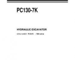 Komatsu Excavators Crawler Model Pc130-7-K Owner Operator Maintenance Manual - S/N 70001-71684