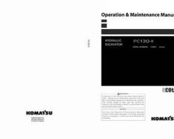 Komatsu Excavators Crawler Model Pc130-8 Owner Operator Maintenance Manual - S/N C30001-UP