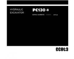 Komatsu Excavators Crawler Model Pc130-8 Shop Service Repair Manual - S/N C30001-UP