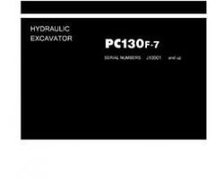 Komatsu Excavators Crawler Model Pc130F-7 Shop Service Repair Manual - S/N J10001-UP