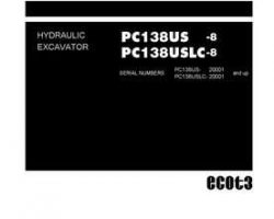 Komatsu Excavators Crawler Model Pc138Us-8 Shop Service Repair Manual - S/N 20001-UP