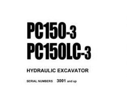 Komatsu Excavators Crawler Model Pc150-3 Shop Service Repair Manual - S/N 3001-UP