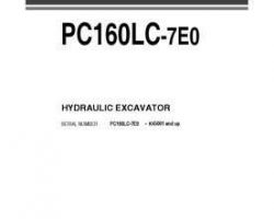 Komatsu Excavators Crawler Model Pc160Lc-7-Tier 3 Owner Operator Maintenance Manual - S/N K45001-UP