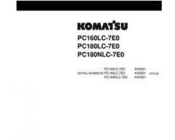 Komatsu Excavators Crawler Model Pc160Lc-7-Tier 3 Shop Service Repair Manual - S/N K45001-UP