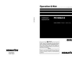 Komatsu Excavators Crawler Model Pc160Lc-8 Owner Operator Maintenance Manual - S/N C20001-UP