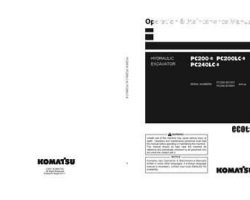 Komatsu Excavators Crawler Model Pc200Lc-8 Owner Operator Maintenance Manual - S/N B31331-UP