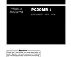 Komatsu Excavators Crawler Model Pc20Mr-3 Canopy Owner Operator Maintenance Manual - S/N 20253-20644