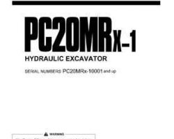 Komatsu Excavators Crawler Model Pc20Mrx-1 Owner Operator Maintenance Manual - S/N 10001-13054