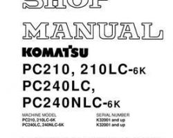 Komatsu Excavators Crawler Model Pc210-6-K Shop Service Repair Manual - S/N K32001-UP