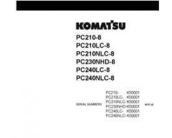 Komatsu Excavators Crawler Model Pc210-8 Shop Service Repair Manual - S/N K50001-UP
