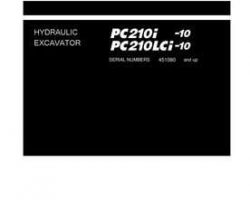 Komatsu Excavators Crawler Model Pc210Lci-10 Shop Service Repair Manual - S/N 451080-UP
