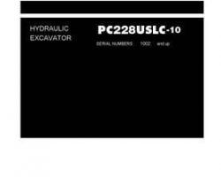 Komatsu Excavators Crawler Model Pc228Uslc-10 Shop Service Repair Manual - S/N 1002-UP