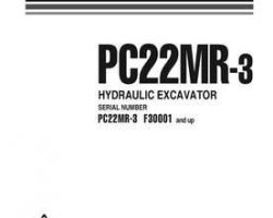 Komatsu Excavators Crawler Model Pc22Mr-3 Owner Operator Maintenance Manual - S/N F30001-UP