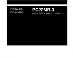 Komatsu Excavators Crawler Model Pc22Mr-3 Shop Service Repair Manual - S/N F30001-UP