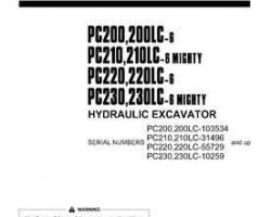 Komatsu Excavators Crawler Model Pc230-6 Owner Operator Maintenance Manual - S/N 10259-UP