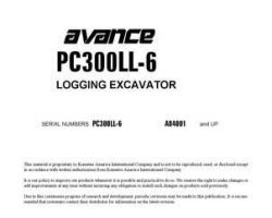 Komatsu Excavators Crawler Model Pc300Ll-6 Shop Service Repair Manual - S/N A84001-UP