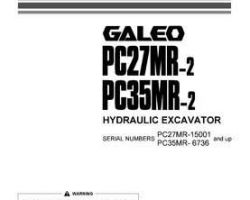 Komatsu Excavators Crawler Model Pc35Mr-2-Cab Owner Operator Maintenance Manual - S/N 6736-9241