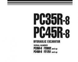Komatsu Excavators Crawler Model Pc35R-8 Shop Service Repair Manual - S/N F20932-UP