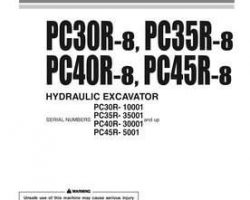 Komatsu Excavators Crawler Model Pc35R-8 Owner Operator Maintenance Manual - S/N 35001-UP