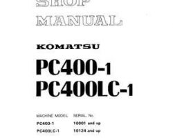 Komatsu Excavators Crawler Model Pc400-1 Shop Service Repair Manual - S/N 10001-UP
