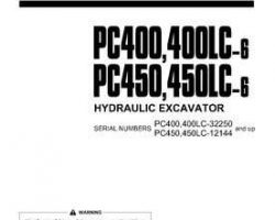 Komatsu Excavators Crawler Model Pc450Lc-6 Owner Operator Maintenance Manual - S/N 12144-12628
