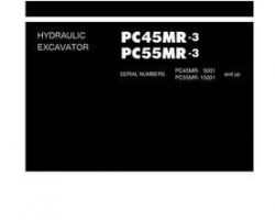 Komatsu Excavators Crawler Model Pc45Mr-3 Shop Service Repair Manual - S/N 5001-UP