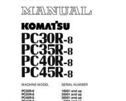 Komatsu Excavators Crawler Model Pc45R-8 Shop Service Repair Manual - S/N 5001-UP