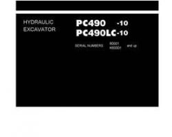 Komatsu Excavators Crawler Model Pc490-10 Shop Service Repair Manual - S/N 80001-UP