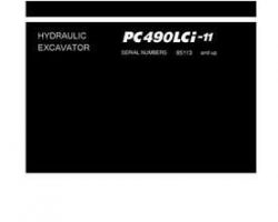 Komatsu Excavators Crawler Model Pc490Lci-11 Shop Service Repair Manual - S/N 85113-UP