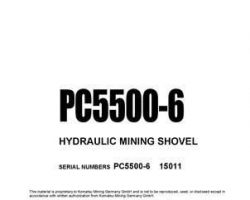 Komatsu Excavators Crawler Model Pc5500-6 Owner Operator Maintenance Manual - S/N 15011-15011