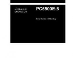 Komatsu Excavators Crawler Model Pc5500E-6 Shop Service Repair Manual - S/N 15016-UP