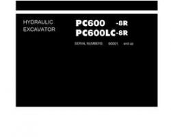 Komatsu Excavators Crawler Model Pc600-8-R Shop Service Repair Manual - S/N 60001-UP