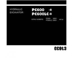 Komatsu Excavators Crawler Model Pc600Lc-8 Shop Service Repair Manual - S/N 30001-UP