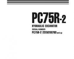 Komatsu Excavators Crawler Model Pc75R-2 Shop Service Repair Manual - S/N 22E5200763-22E5210000
