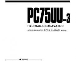 Komatsu Excavators Crawler Model Pc75Uu-3 Owner Operator Maintenance Manual - S/N 19001-UP